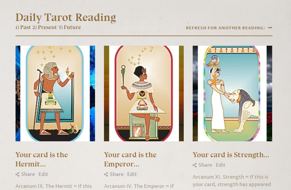 Daily Tarot Cards | The Library